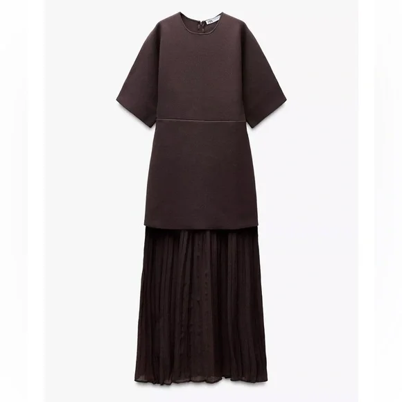Zara Dark Brown Midi Dress - Picture 12 of 14